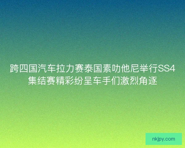 跨四国汽车拉力赛泰国素叻他尼举行SS4集结赛精彩纷呈车手们激烈角逐 跨四国汽车拉力赛泰国素叻他尼举行SS4集结赛精彩纷呈车手们激烈角逐